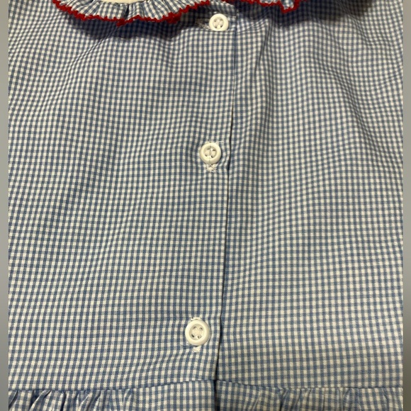 Smocked Apple Dress with Puff Sleeves and Peter Pan Collar - Picture 4 of 6